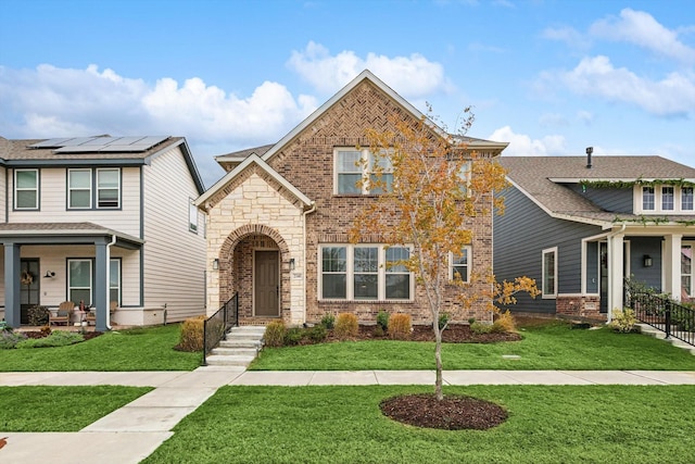 view of front facade with a front lawn