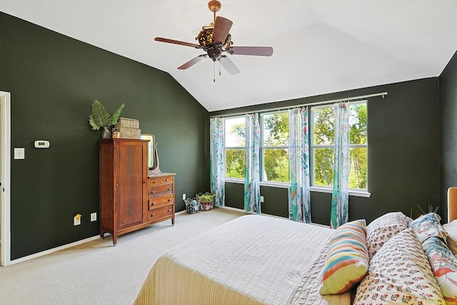 13324 Padre Ave, Fort Worth, TX 76244 - bedroom featuring vaulted ceiling, carpet, multiple windows, baseboards, and ceiling fan