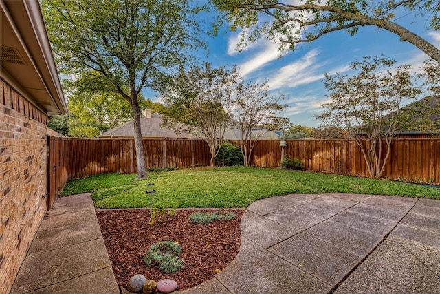 view of yard with a patio