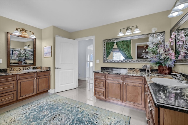 bathroom featuring vanity and tile patterned floors