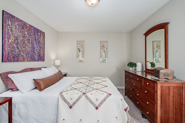 bedroom with carpet floors