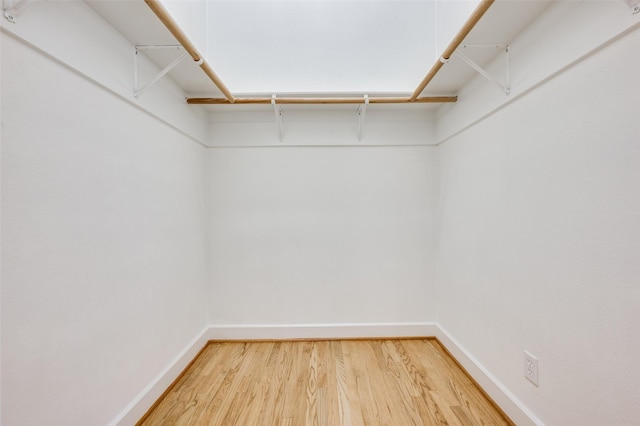 walk in closet with hardwood / wood-style flooring