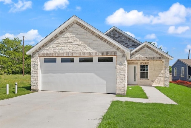 1012 Joe Bailey, Royse City, TX 75189 - french country inspired facade with stone siding, concrete driveway, an attached garage, and a front yard