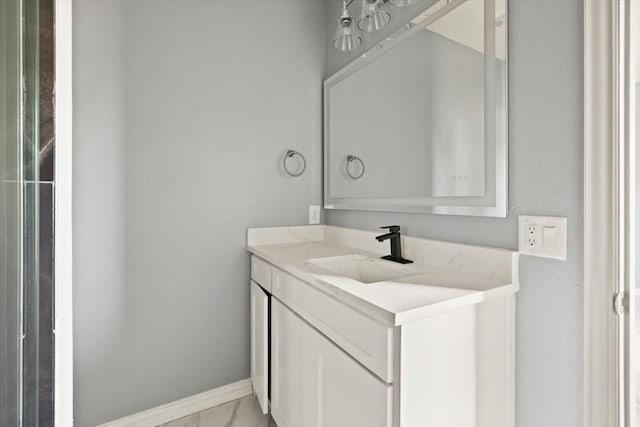 1012 Joe Bailey, Royse City, TX 75189 - bathroom with vanity, marble finish flooring, and baseboards
