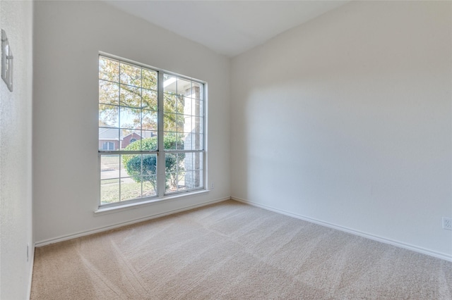 empty room featuring light carpet