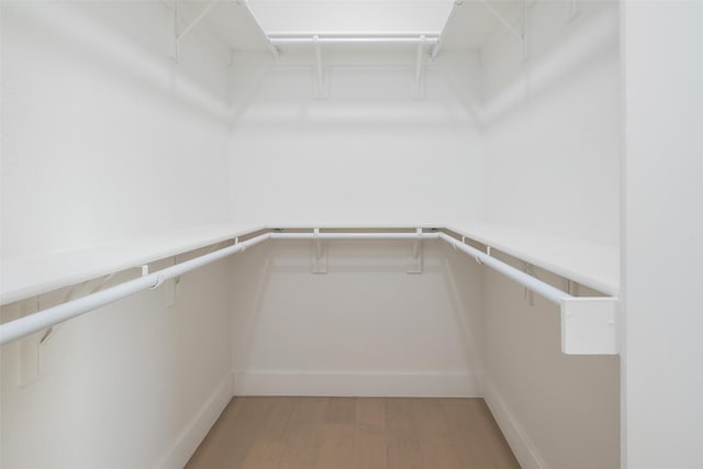 spacious closet featuring hardwood / wood-style floors