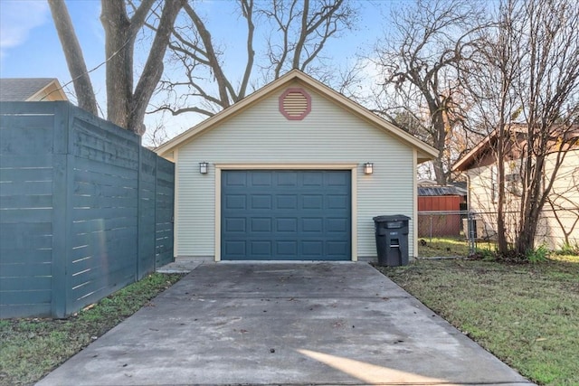 view of garage