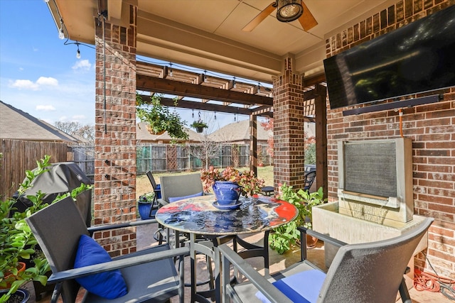 view of patio / terrace with ceiling fan