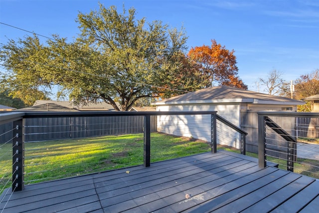 wooden deck with a yard