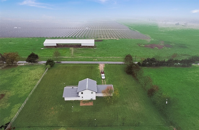 aerial view with a rural view