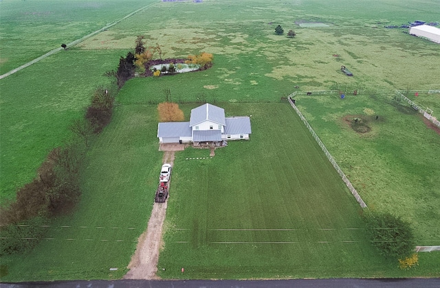 bird's eye view with a rural view