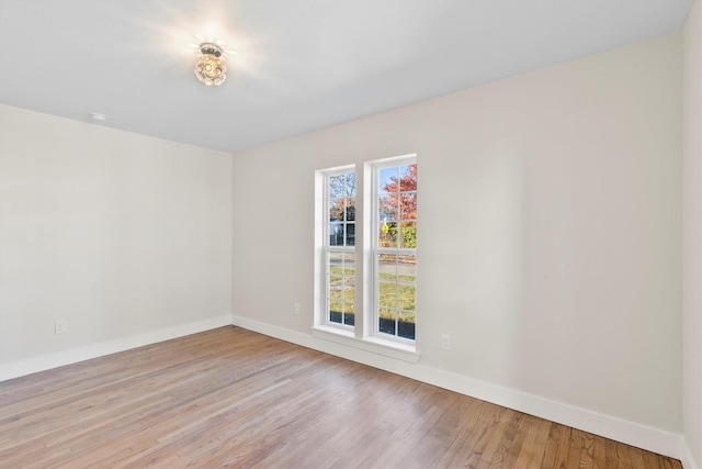 empty room featuring light wood-type flooring