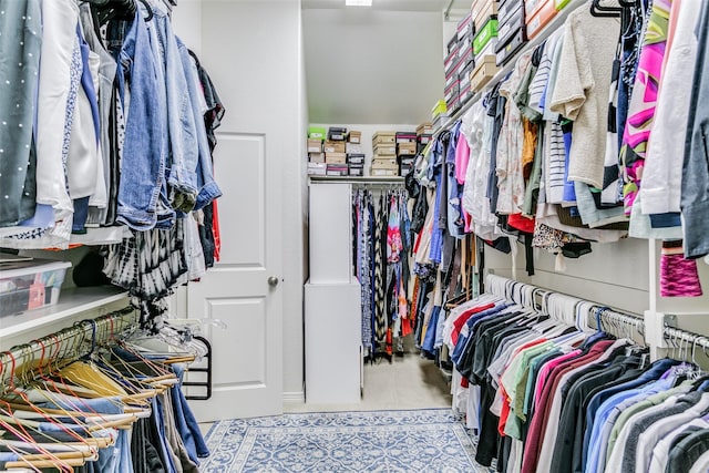 view of walk in closet