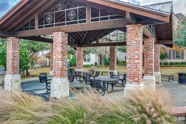 view of patio / terrace with a gazebo