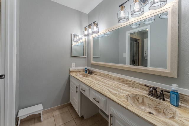 bathroom featuring vanity and tile patterned floors