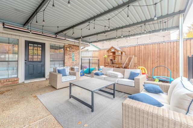 view of patio / terrace with an outdoor living space