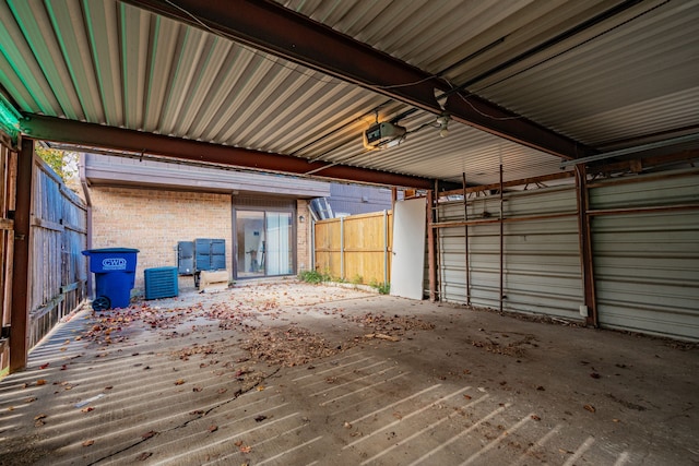 garage featuring a garage door opener