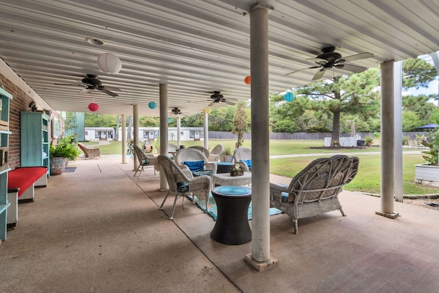 view of patio / terrace with ceiling fan