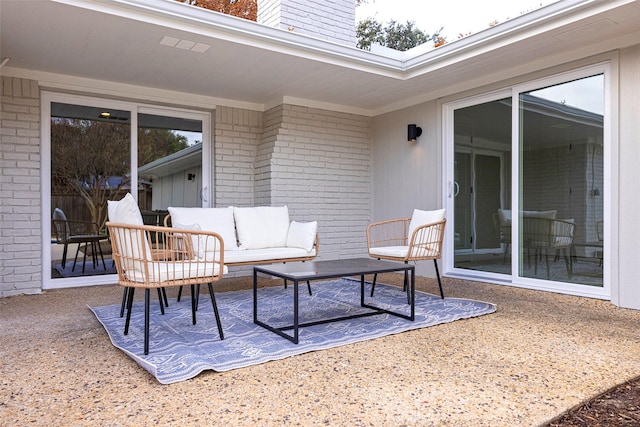 view of patio featuring outdoor lounge area