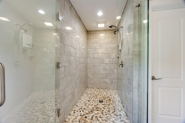 bathroom featuring walk in shower