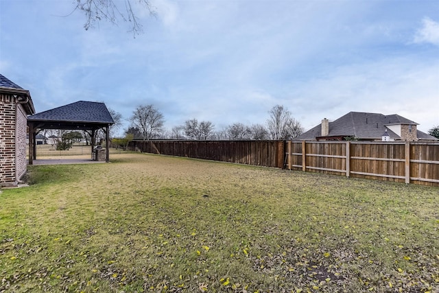 view of yard with a gazebo