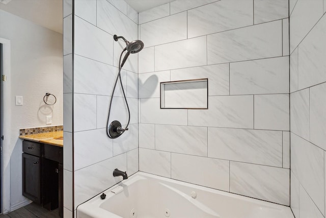 2100 Rockmoor Dr, Edgecliff Village, TX 76134 - bathroom featuring a combined bath / shower with jetted tub and vanity