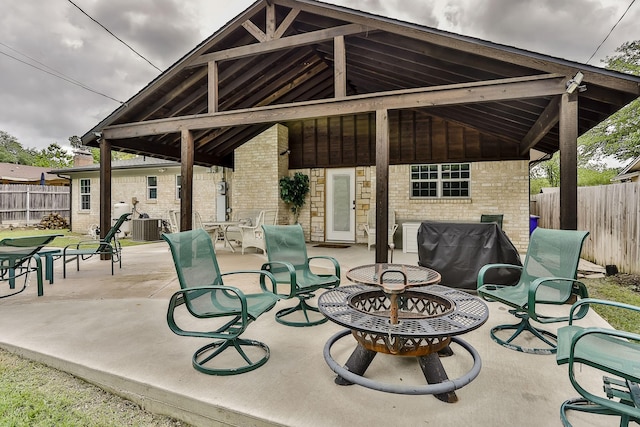 view of patio / terrace with central AC unit