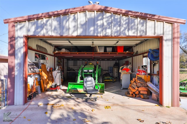 view of garage