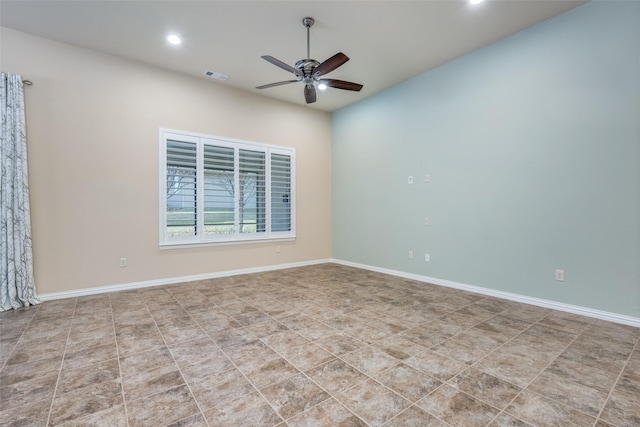 empty room with ceiling fan