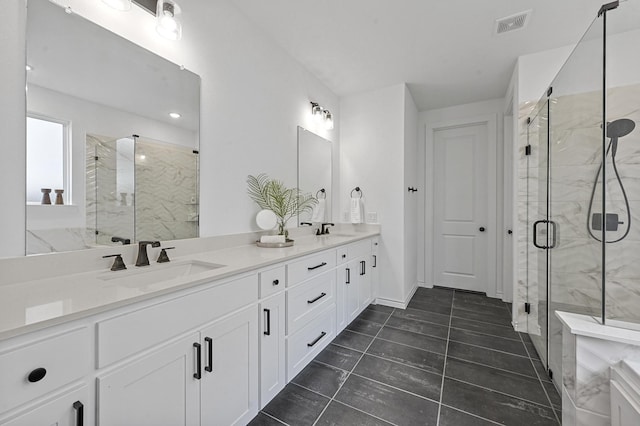 1208 Grass Hollow Pl, Celina, TX 75009 - full bathroom with a marble finish shower and double vanity