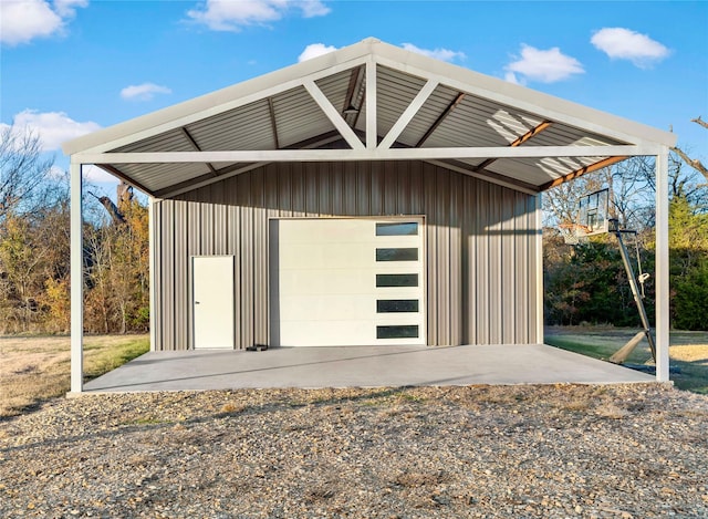 view of garage