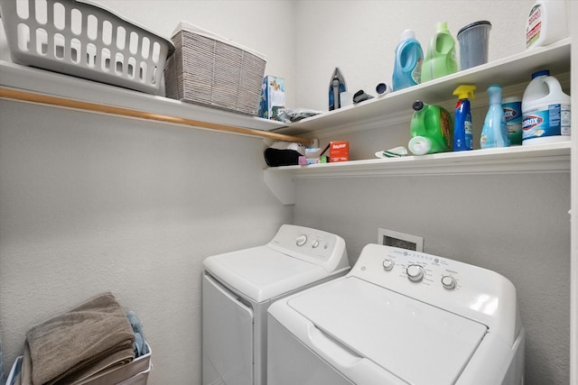 laundry area featuring independent washer and dryer