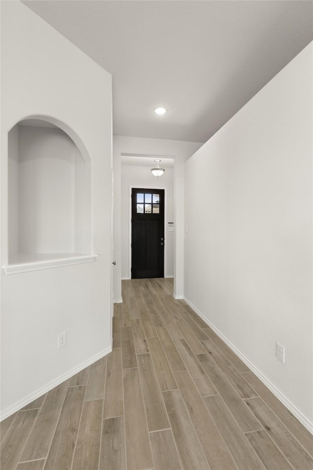 foyer featuring light hardwood / wood-style floors