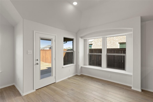 interior space with vaulted ceiling