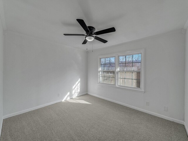 empty room with carpet and ceiling fan