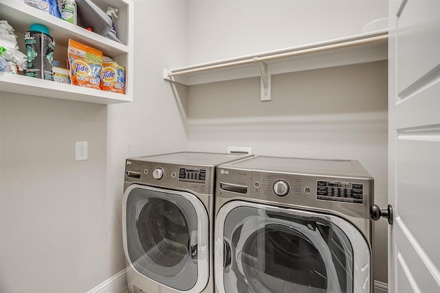 laundry room featuring washer and dryer