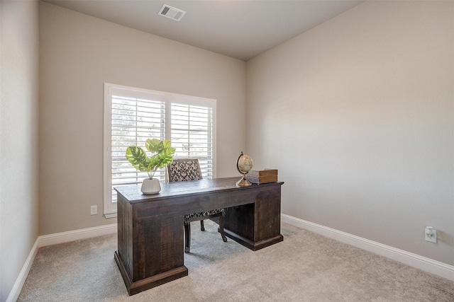 view of carpeted office