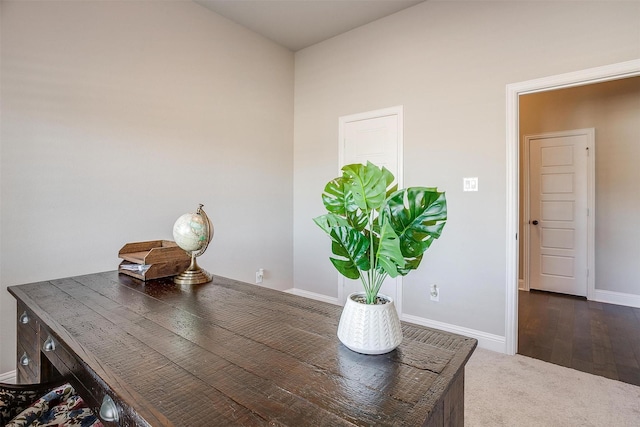 dining room featuring dark wood-type flooring