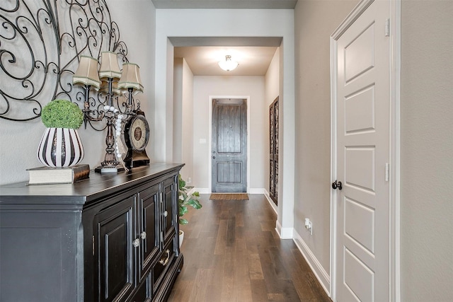 interior space featuring dark wood-type flooring