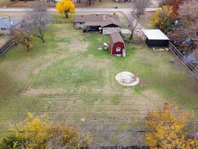 aerial view featuring a rural view