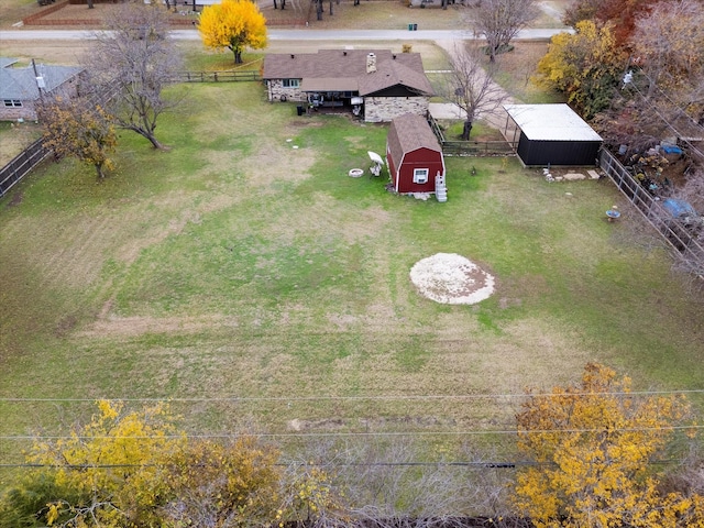 drone / aerial view with a rural view