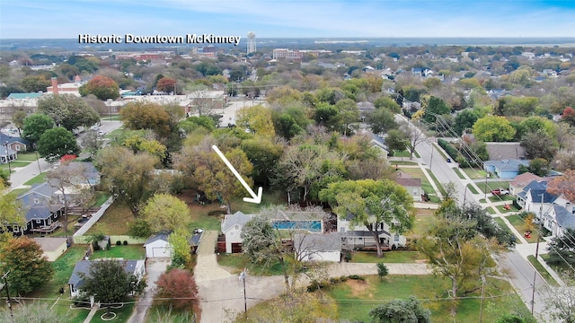 aerial view featuring a residential view