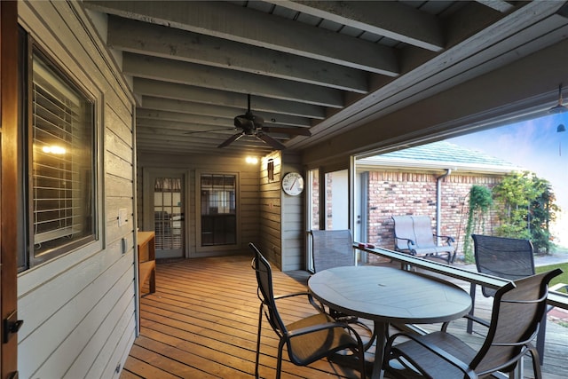 deck with ceiling fan