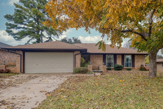 single story home with a garage