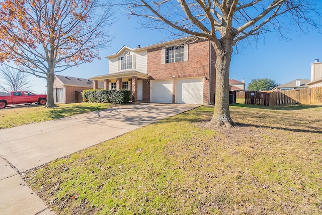 front of property featuring a garage and a front yard