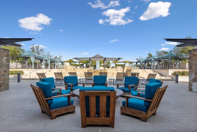 view of patio with an outdoor living space