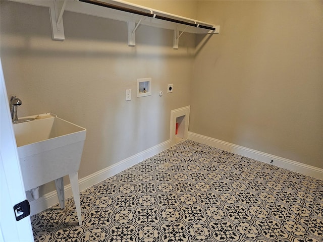 laundry room featuring hookup for an electric dryer and hookup for a washing machine