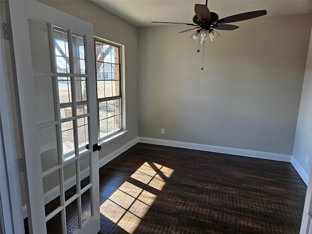 spare room featuring ceiling fan