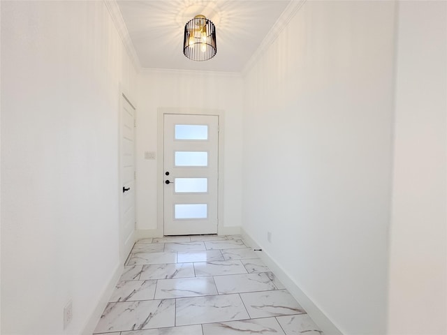 609 E 14th Ave, Corsicana, TX 75110 - doorway to outside featuring baseboards and light marble finish floors