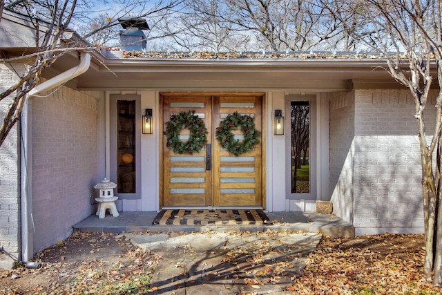 property entrance with french doors